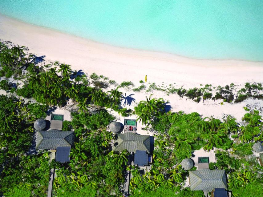 Vista aérea de una de las villas de The Brando.