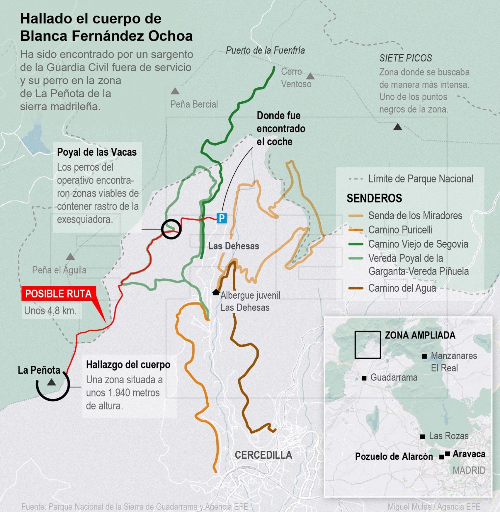 Plano detallado de la desaparición.