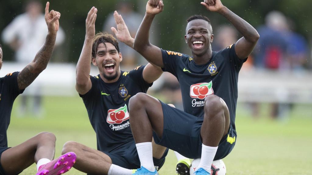 Vinicius y Lucas Paquetá con la selección de Brasil. Foto: Twitter (@viniciusjr)