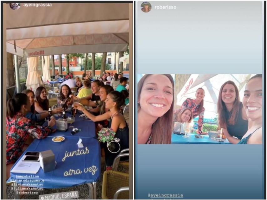 Julia Nakamatsu y sus amigas almorzando el día antes de la boda.