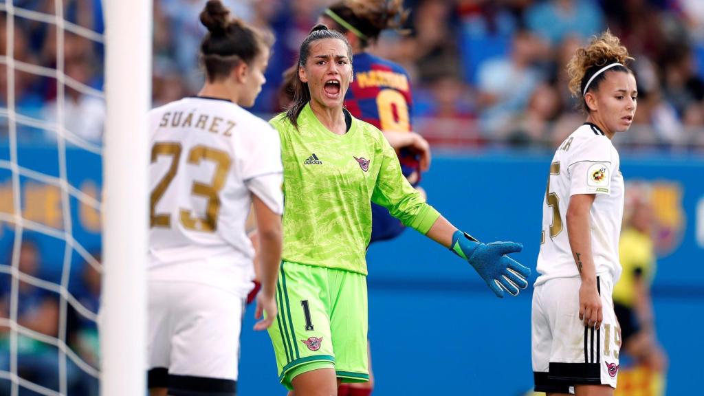 Yohana Gómez después de encajar el cuarto gol