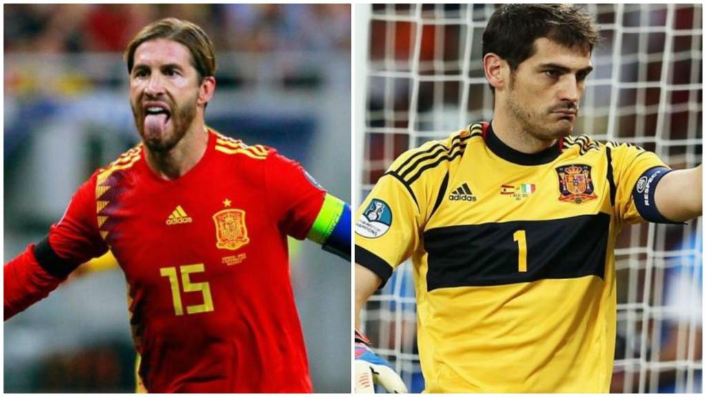 Sergio Ramos e Iker Casillas con la Selección