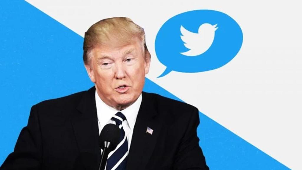 Montaje de Donald Trump y Twitter