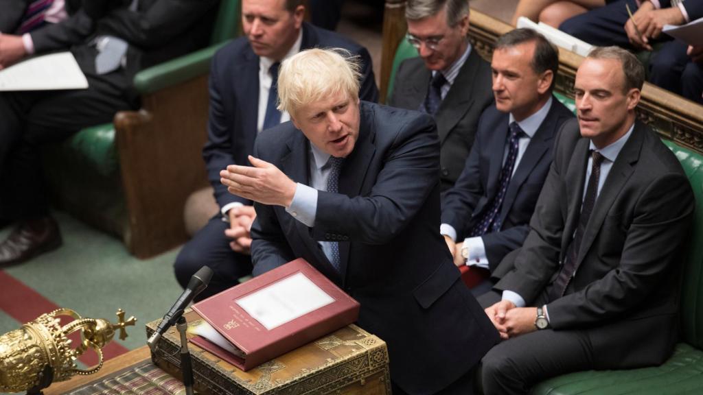 Johnson en el Parlamento británico.