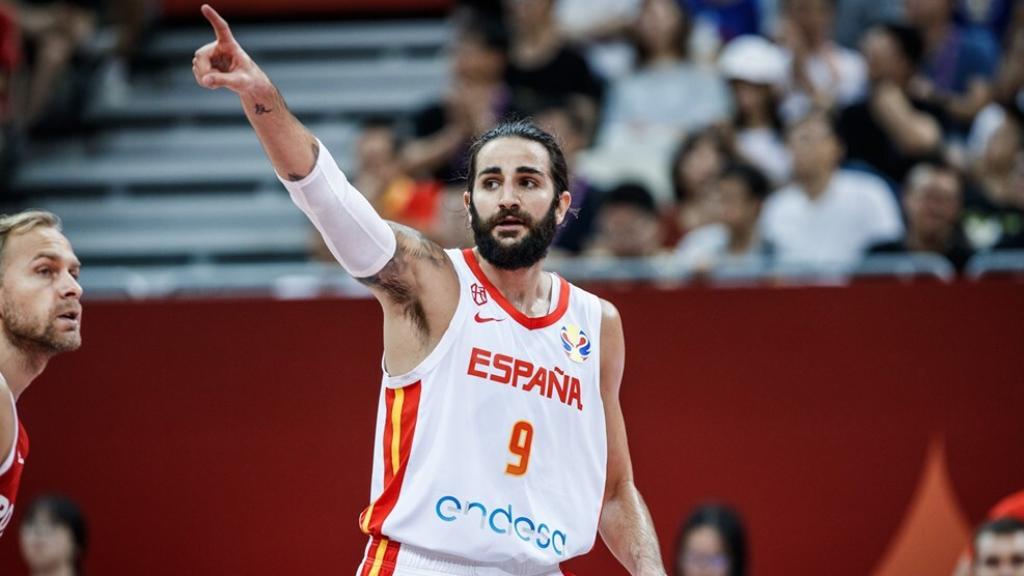 Ricky Rubio, durante un momento del partido. Foto: fiba.basketball.es