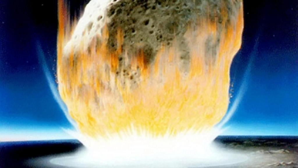 Representación artística del impacto del asteroide. / NASA/Don Davis