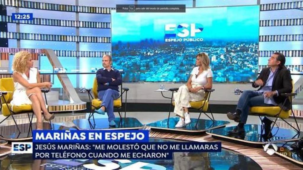 Mariñas en el plató de 'Espejo Público'.