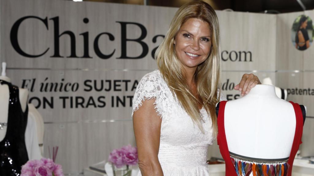 Makoke durante la presentación de su marca de lencería.