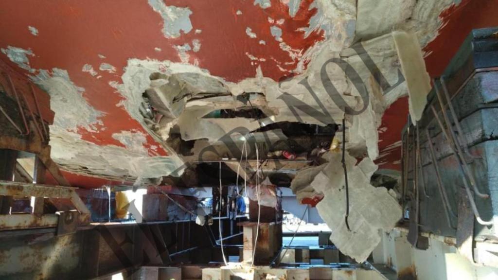 Estado del casco del 'Turia'.