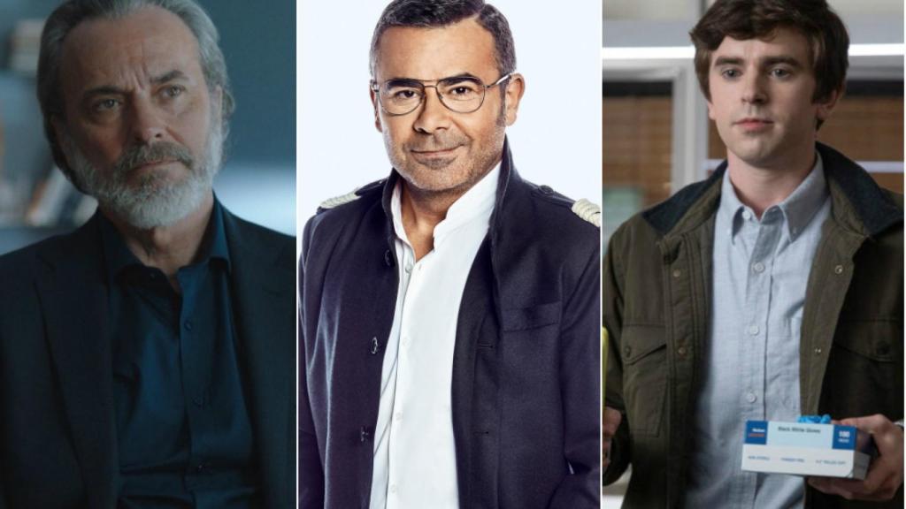 José Coronado, Jorge Javier Vázquez y Freddie Highmore (Mediaset)