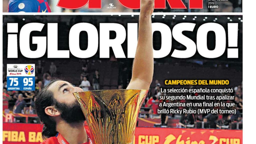 La portada del diario Sport (16/09/2019)