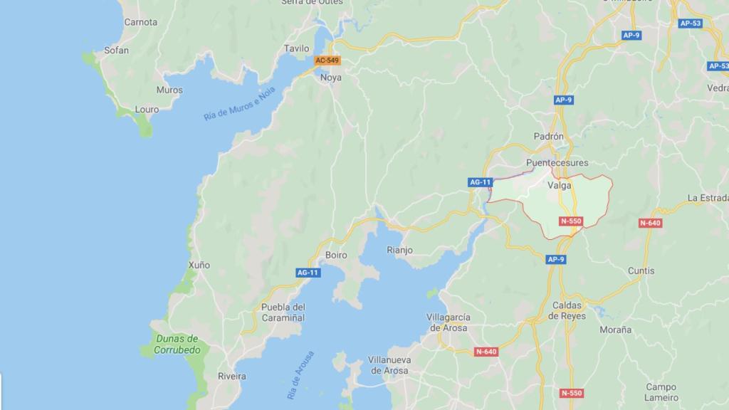 Valga (Pontevedra), donde se ha producido el triple crimen.