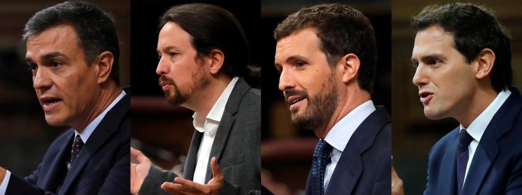 Pedro Sanchez, Pablo Iglesias, Pablo Casado y Albert Rivera.