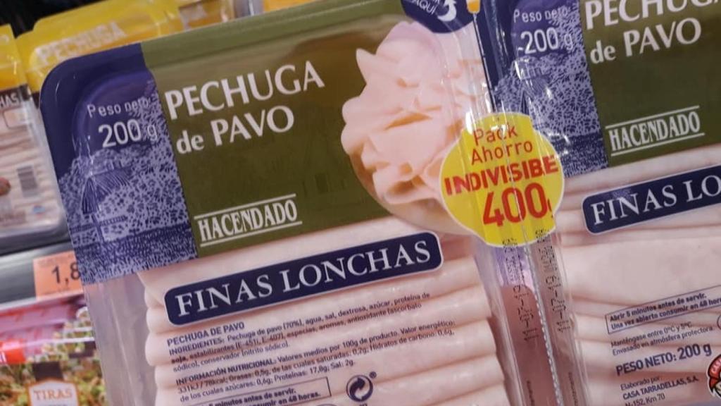 La pechuga de pavo de la marca Hacendado.