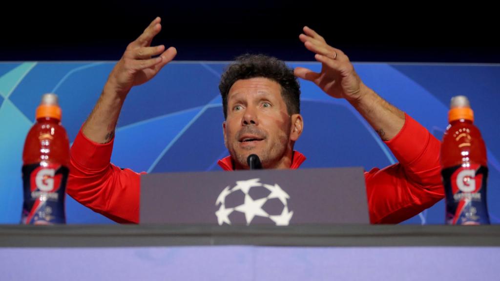 Simeone, en rueda de prensa de la Champions League
