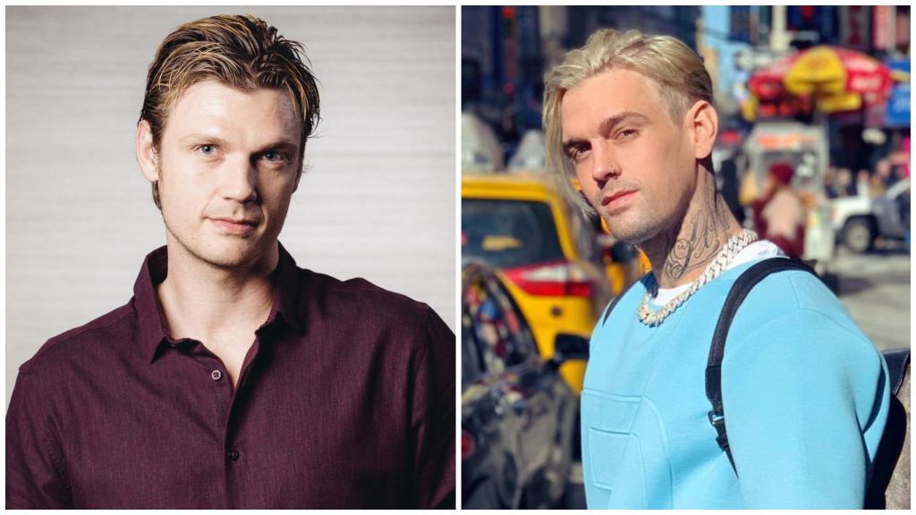 Nick Carter (izquierda) en un montaje de JALEOS junto a Aaron Carter (derecha).
