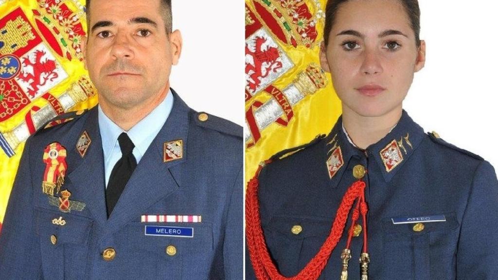 El comandante Daniel Melero y la alférez alumna Rosa María Almirón, los fallecidos en el accidente.