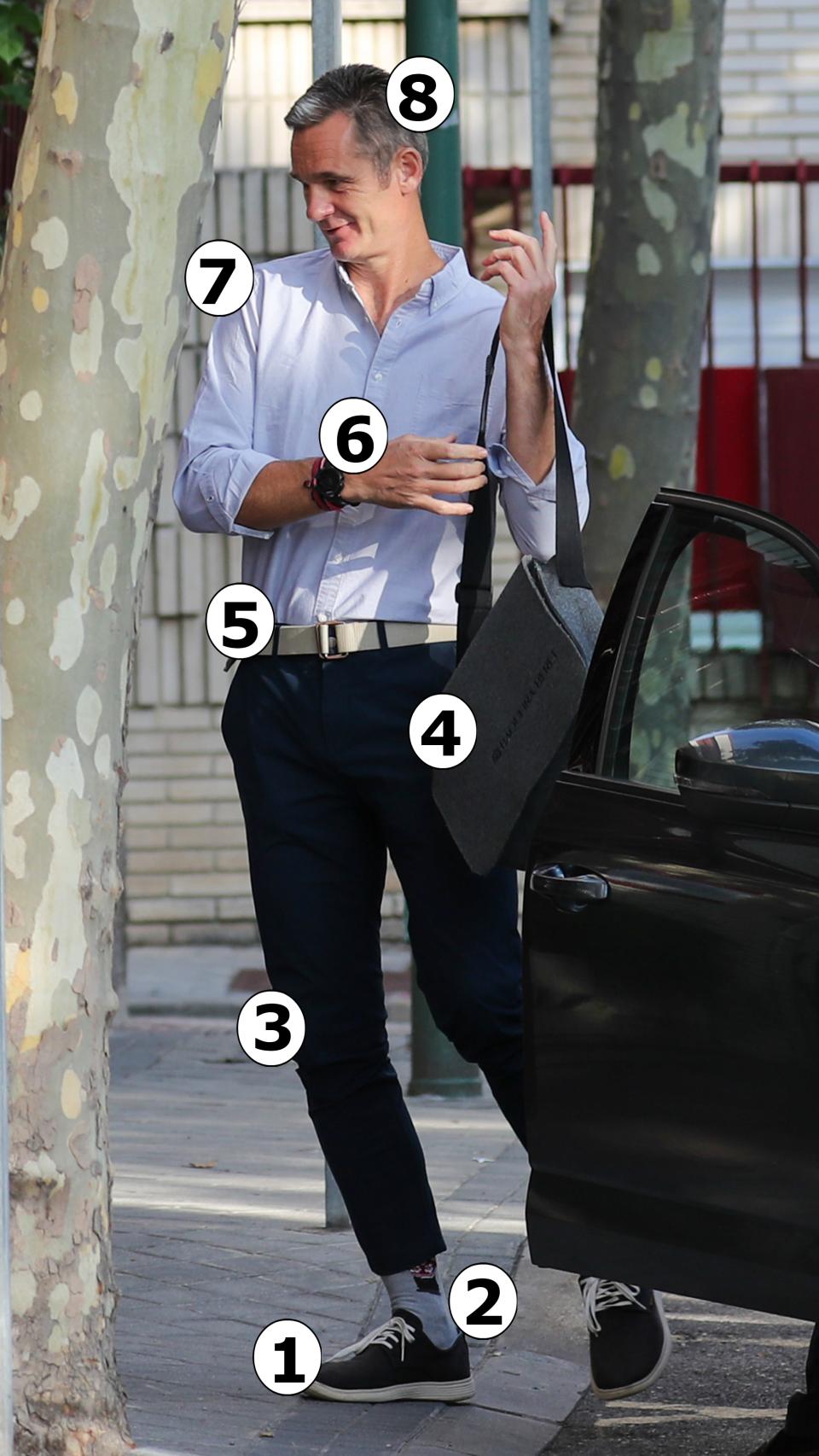 urdangarinMontaje de JALEOS señalando la vestimenta de Iñaki Urdangarin en su primer día de voluntariado.