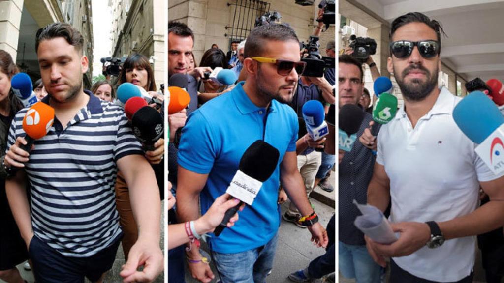 Los tres miembros de 'La Manada' que han sido condenados.