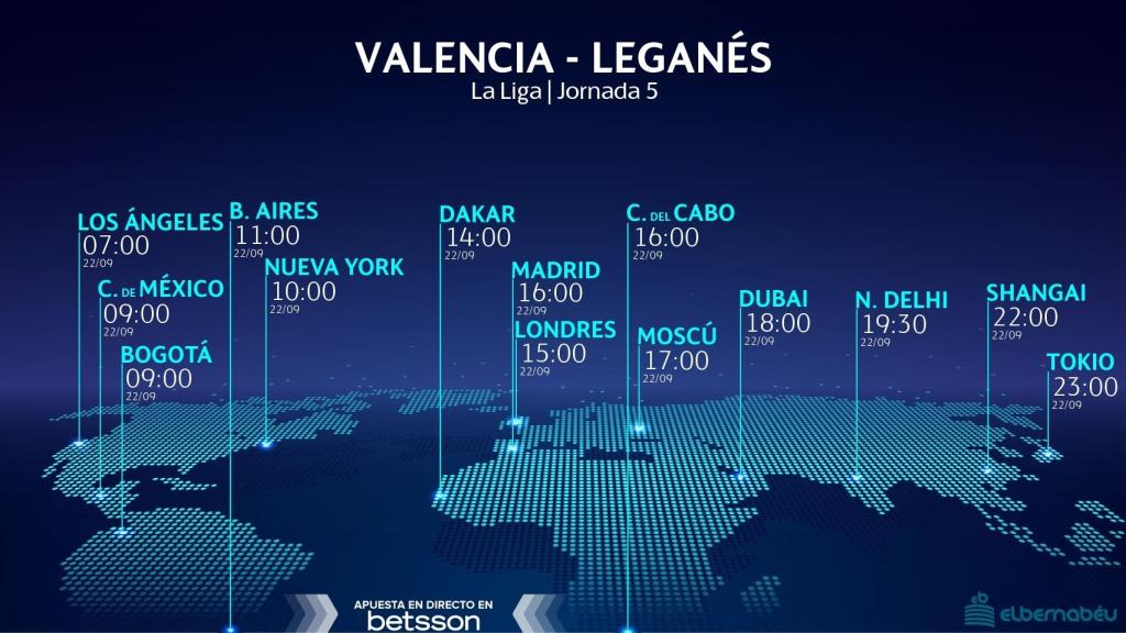 Horario internacional y dónde ver el Valencia - Leganés