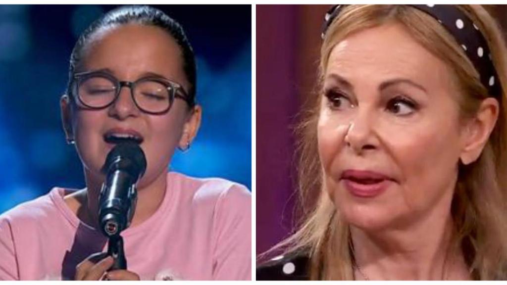 Paloma, la concursante de 'La Voz Kids', junto a Ana Obregón en 'MasterChef Celebrity' en montaje JALEOS.