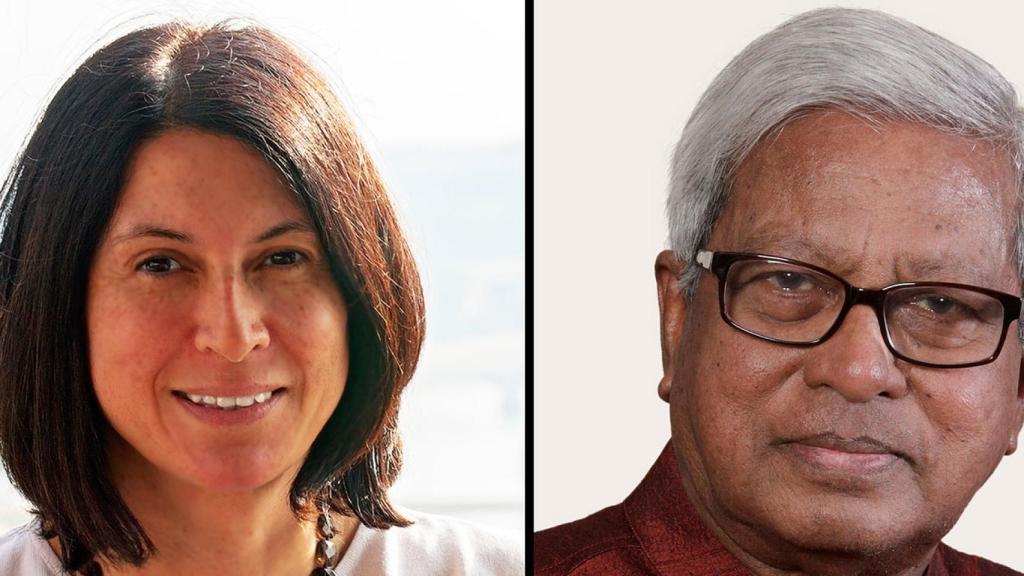 Los ganadores Usha Goswami y Fazle Hasan Abed.