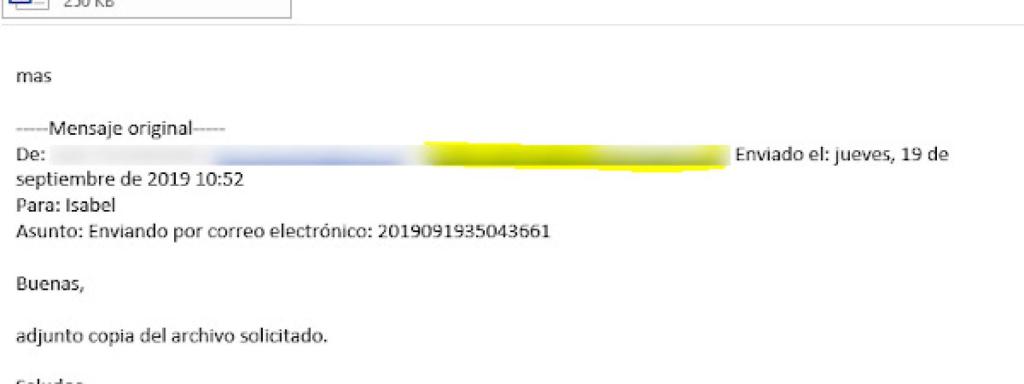 Ejemplo 2 de los correos interceptados.