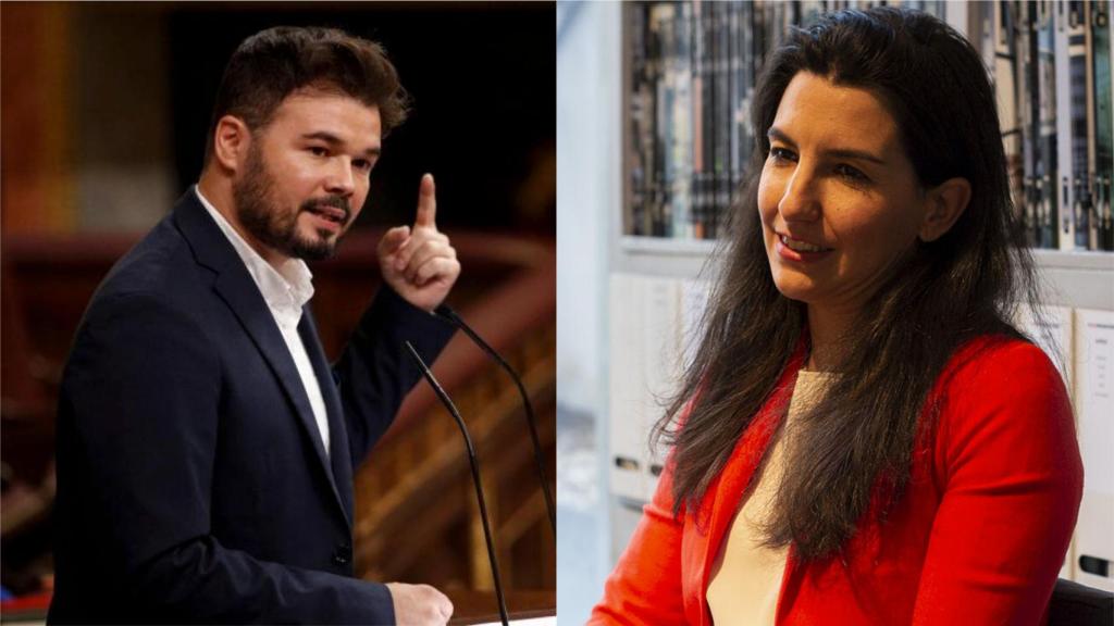 Gabriel Rufián y Rocío Monasterio en un montaje.