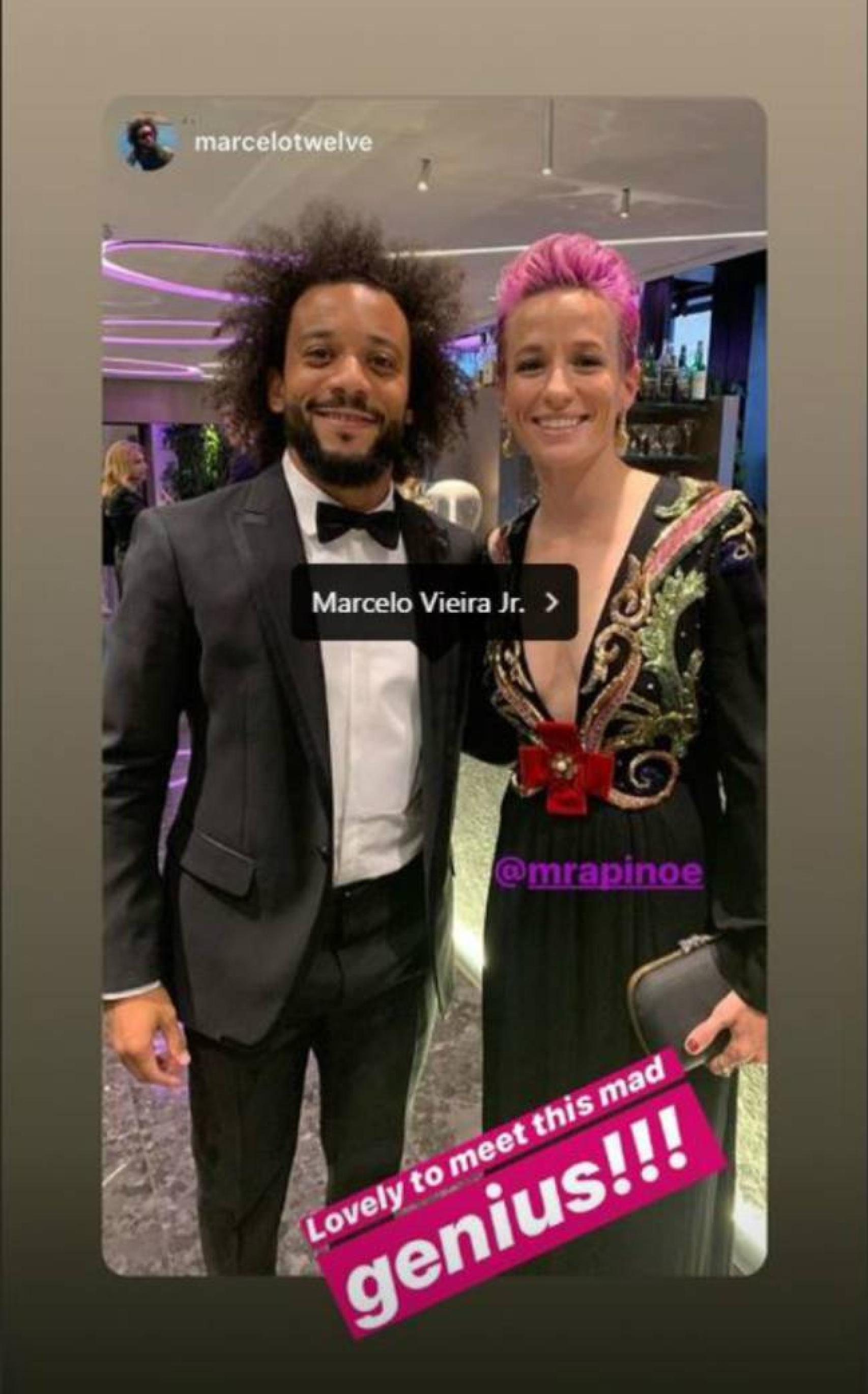 Marcelo y Rapinoe, en la gala The Best
