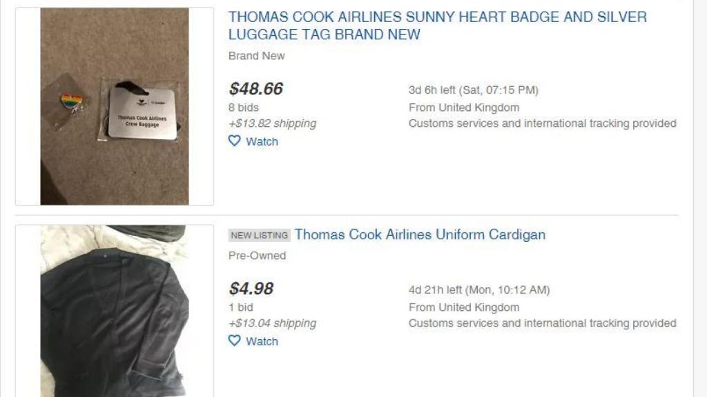 Algunos de los objetos a la venta en eBay.