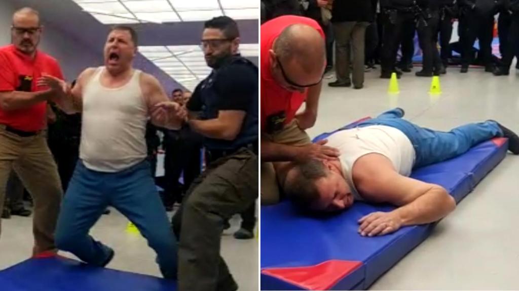 Gregorio Olmos, concejal de Seguridad de Moraleja de Enmedio, durante su prueba.