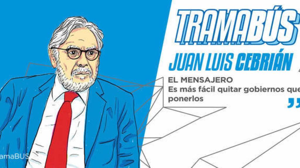 Cebrián en el 'tramabús' de Podemos