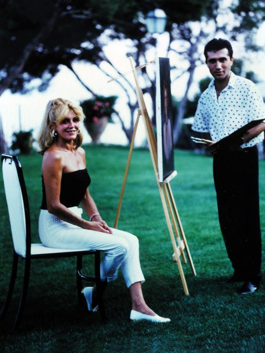 Antonio Montiel retratando a la baronesa Thyssen.