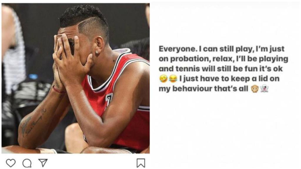 Nick Kyrgios. Foto: Instagram (@k1ngkyrg1os)