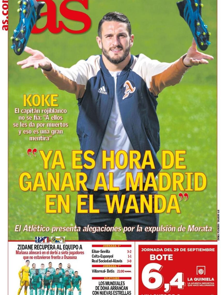 La portada del diario AS (27/09/2019)