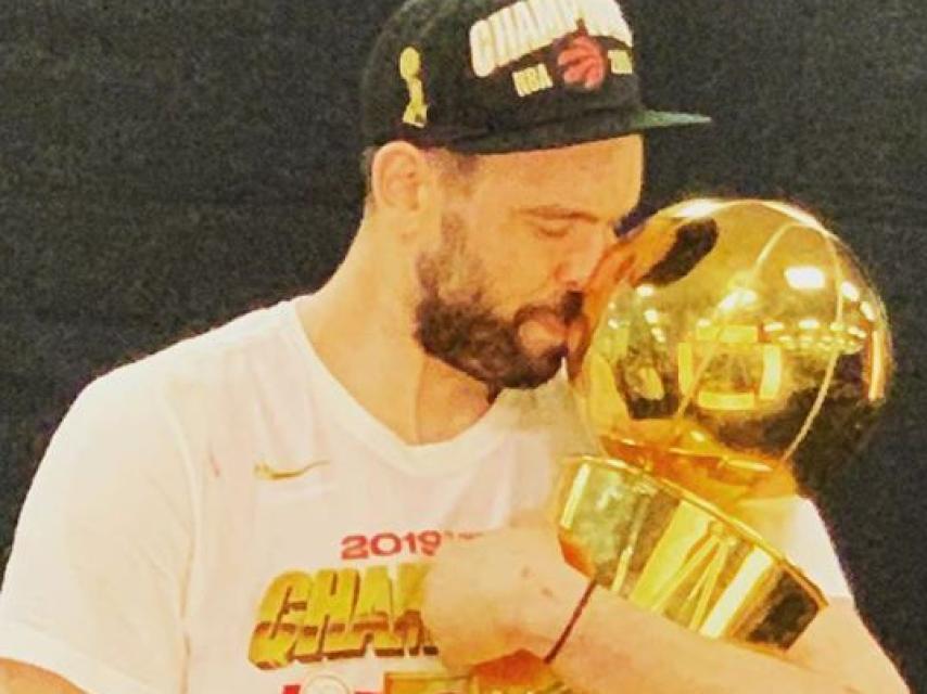 Marc Gasol celebra el título de la NBA. Foto Instagram (@marcgasol)
