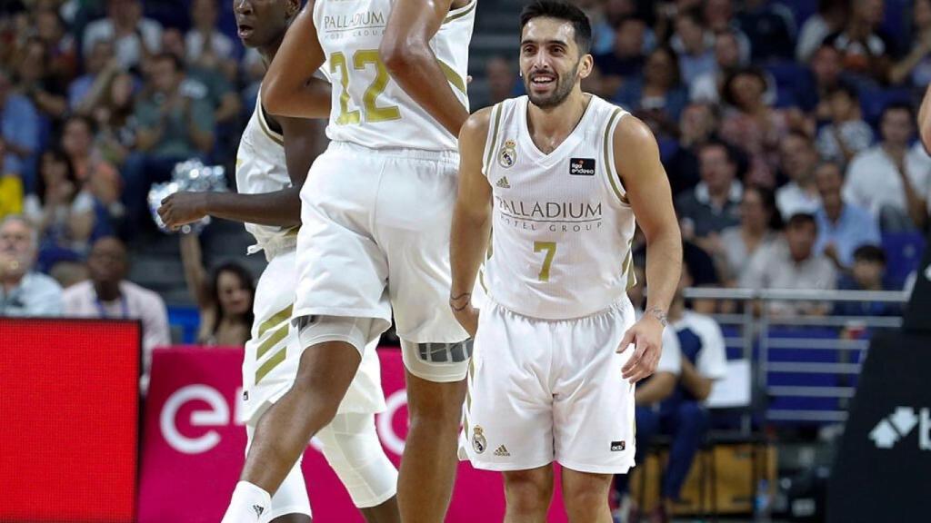 Tavares, Campazzo y Garuba, en el Real Madrid - UCAM Murcia de la Liga Endesa