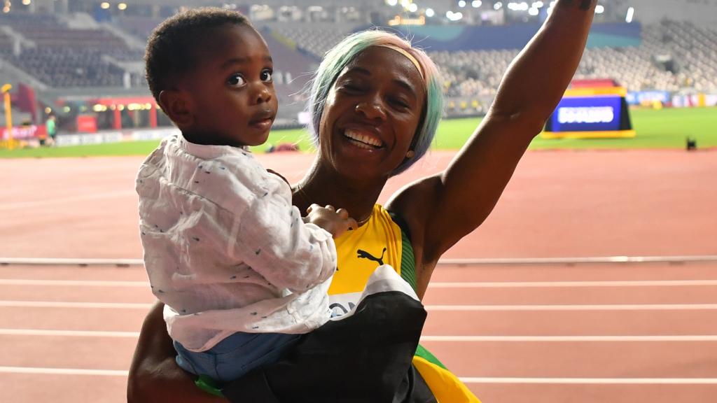 Shelly-Ann Fraser-Pryce, en el Mundial de Atletismo de Catar 2019