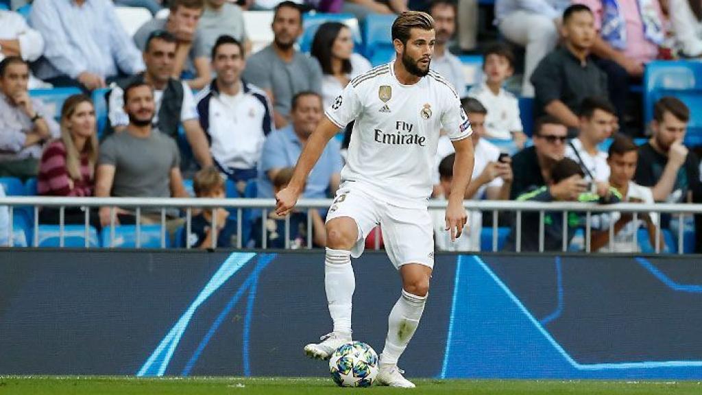 Nacho, en el partido del Real Madrid - Brujas de la Champions League