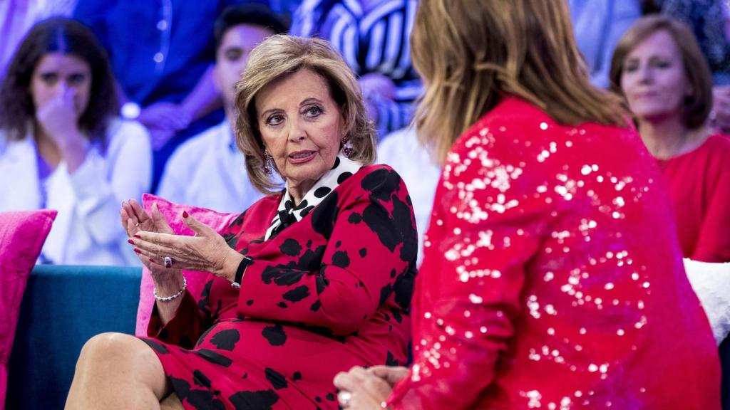 María Teresa durante la entrevista que le realizó Toñi Moreno en Telemadrid.
