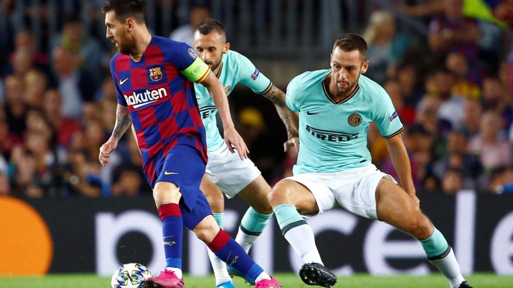 Messi, en un momento del partido entre el Barcelona y el Inter