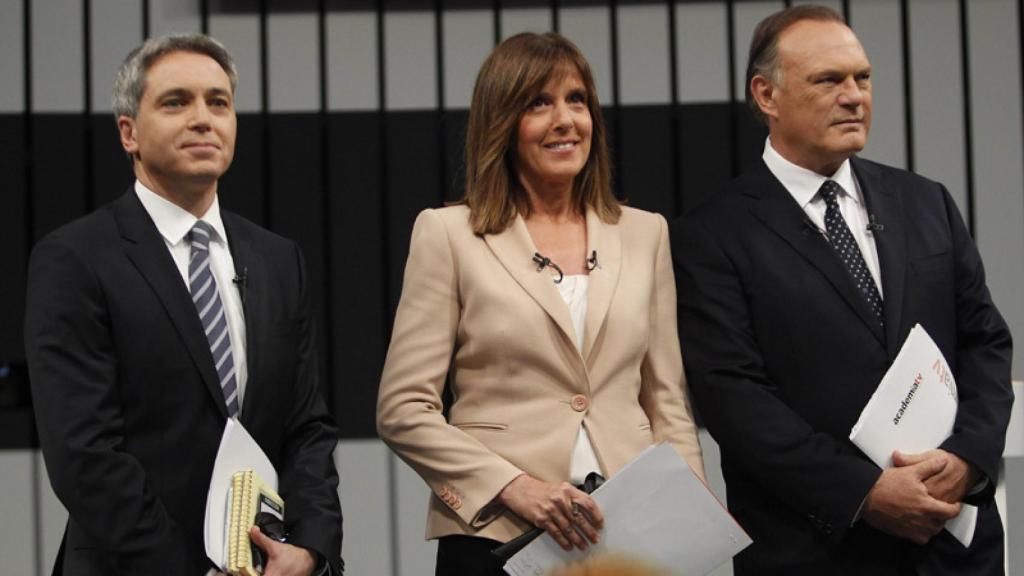 Vicente Vallés, Ana Blanco y Pedro Piqueras.