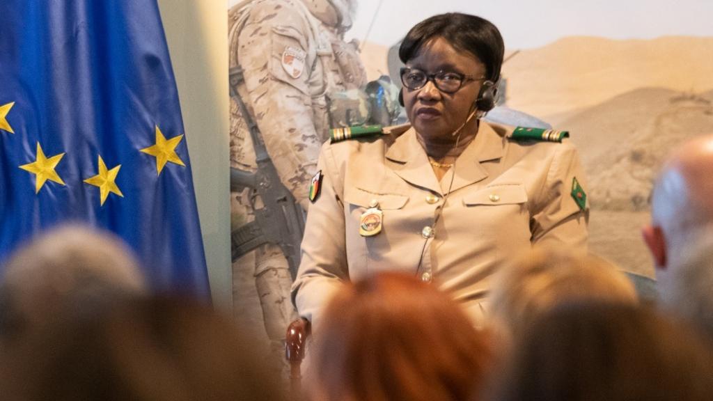 Aminata Diabaté, teniente coronel del Ejército de Mali en el acto celebrado este jueves.