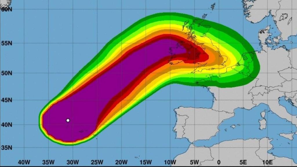 Trayectoria prevista de Lorenzo hasta el lunes 7 de octubre 2019.