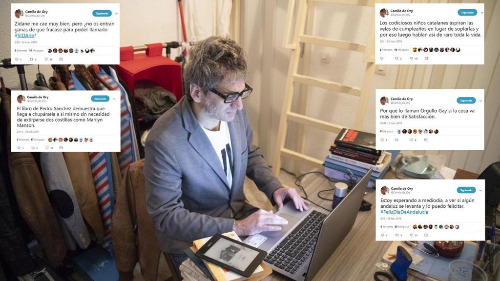 Camilo de Ory lleva años tuiteando en tono humorístico contra partidos políticos, instituciones...