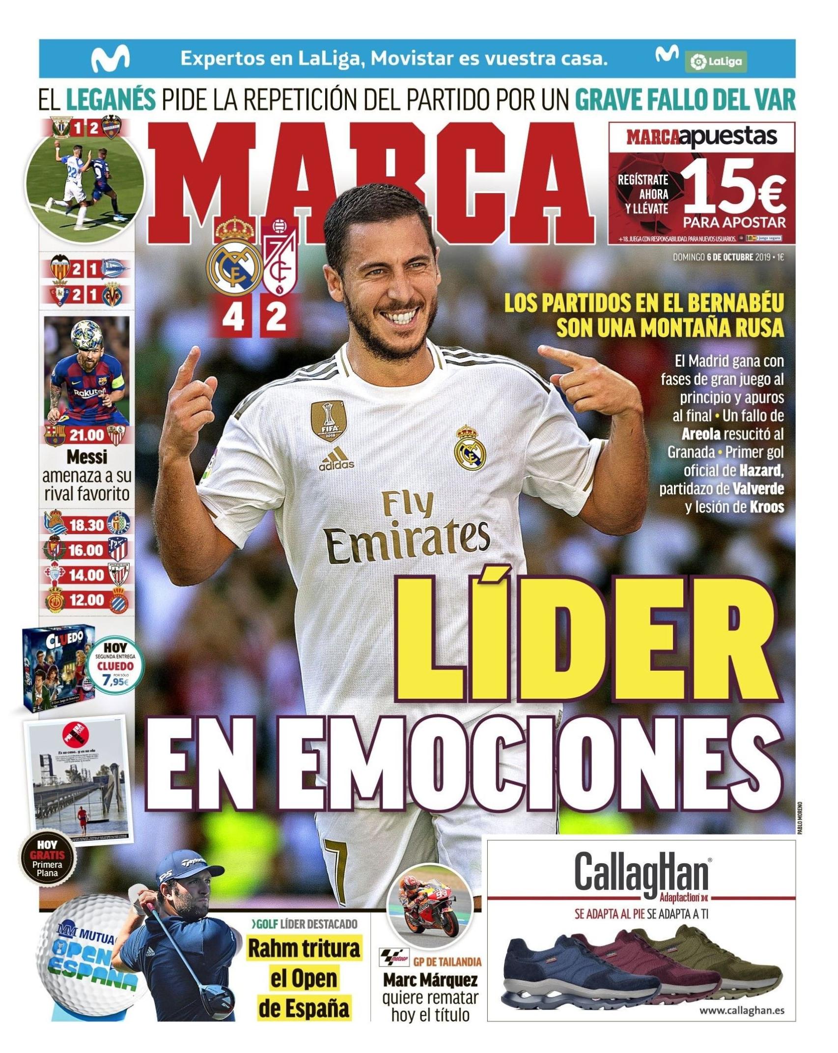 Portada del diario MARCA (06/10/2019)