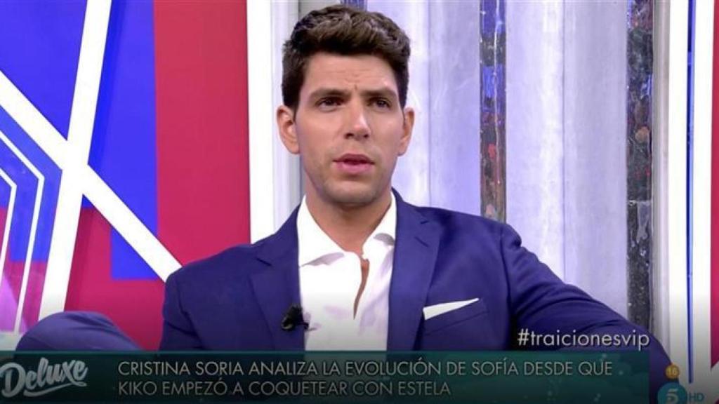 Diego Matamoros durante su entrevista en Telecinco, visiblemente enfadado.