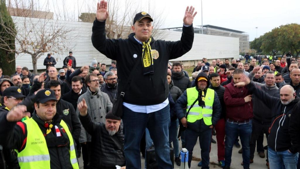 Tito Álvarez, portavoz de Élite Taxi, asociación que ha convocado a manifestarse.