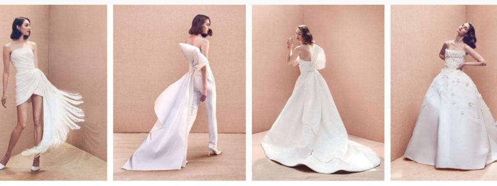 Algunas de las propuestas nupciales de Oscar de la Renta para 2020.