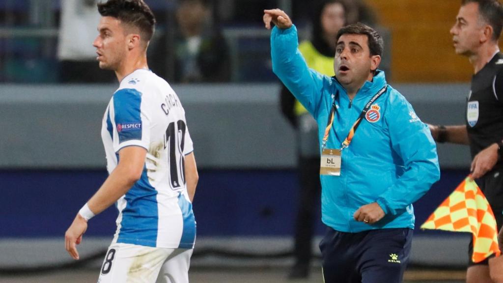 David Gallego, durante un partido con el Espanyol